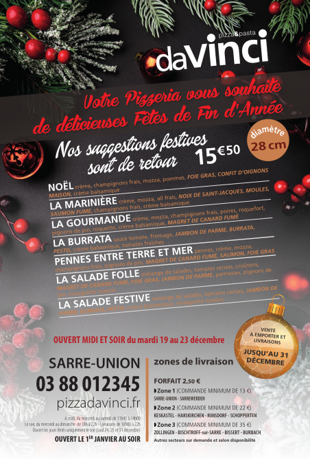 voir nos pizzas et tartines festives