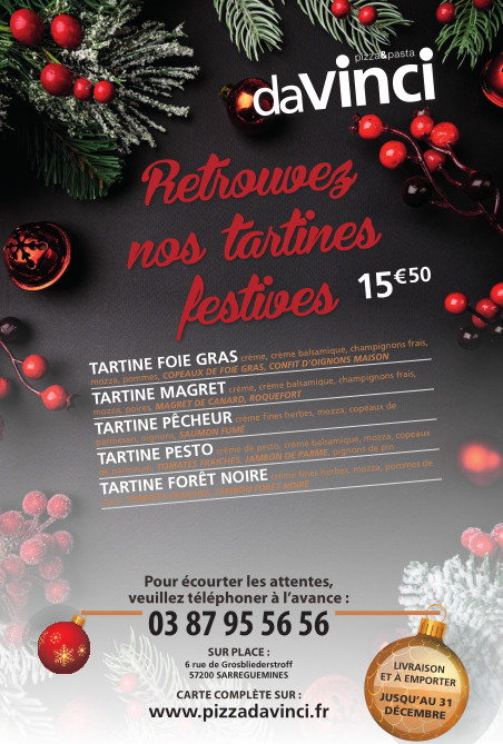 voir nos pizzas et tartines festives
