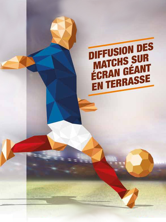 Diffusion des matchs sur écran géant en terrasse